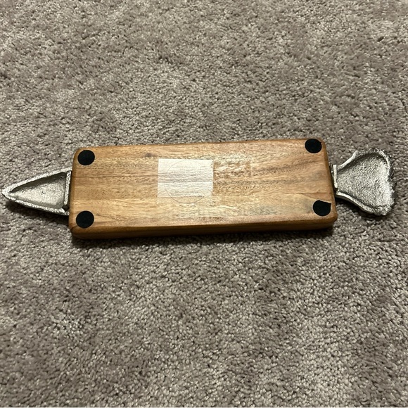 Made in India Wood & Metal 4x17in Carrot Tray Condiment Nuts Easter Entertaining - Picture 5 of 6